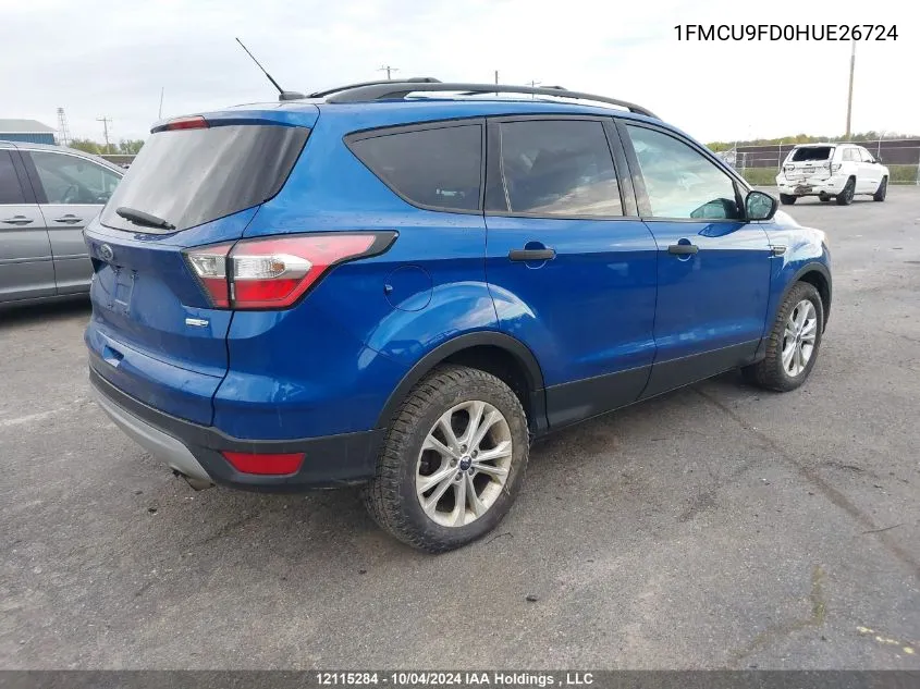 2017 Ford Escape S VIN: 1FMCU9FD0HUE26724 Lot: 12115284