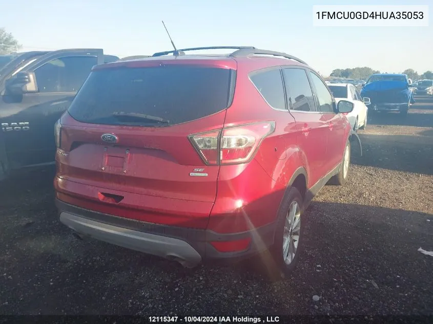 2017 Ford Escape Se VIN: 1FMCU0GD4HUA35053 Lot: 12115347