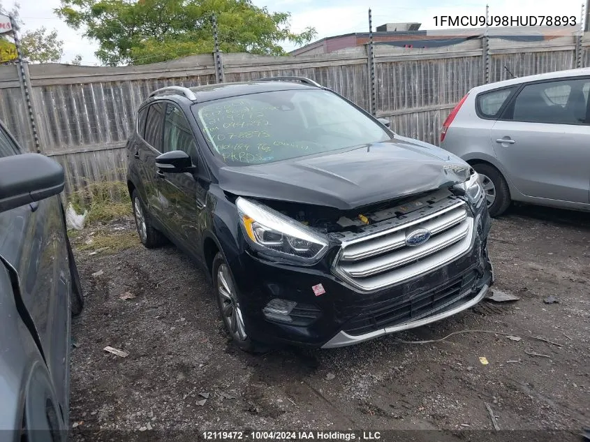 2017 Ford Escape Titanium VIN: 1FMCU9J98HUD78893 Lot: 12119472