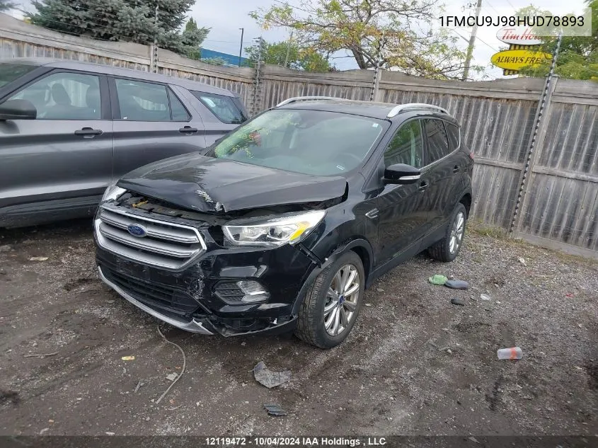 2017 Ford Escape Titanium VIN: 1FMCU9J98HUD78893 Lot: 12119472