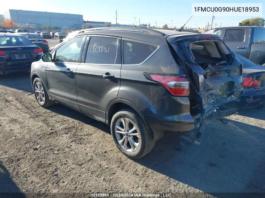 2017 Ford Escape VIN: 1FMCU0G90HUE18953 Lot: 12129981