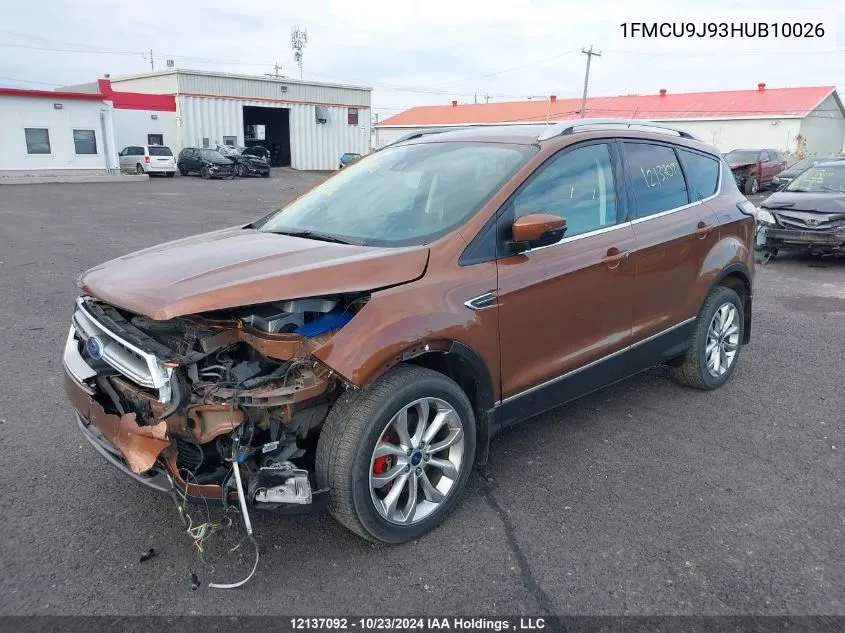 2017 Ford Escape Titanium VIN: 1FMCU9J93HUB10026 Lot: 12137092