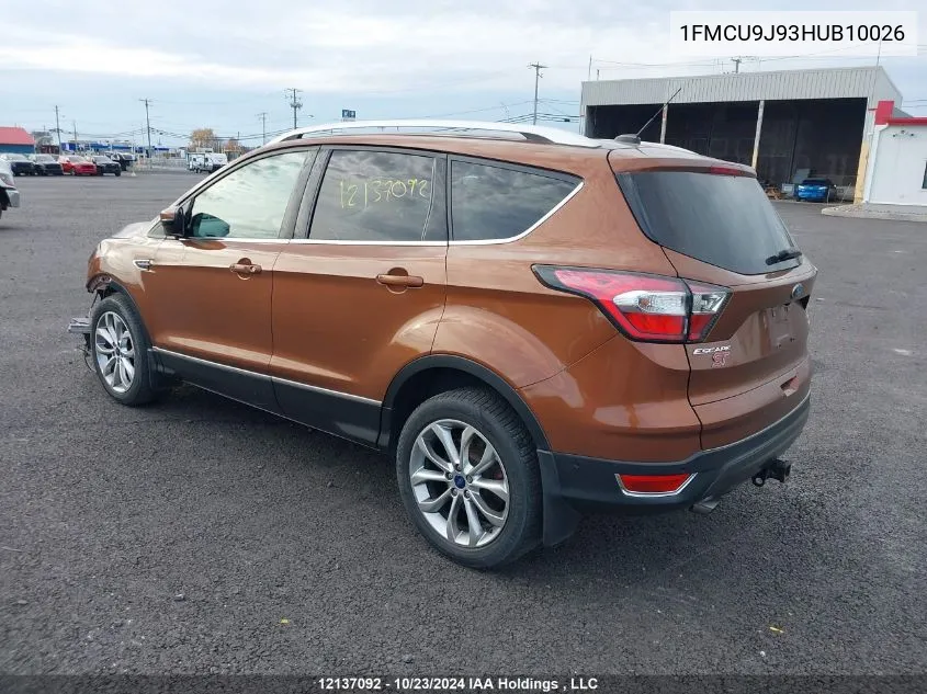 2017 Ford Escape Titanium VIN: 1FMCU9J93HUB10026 Lot: 12137092