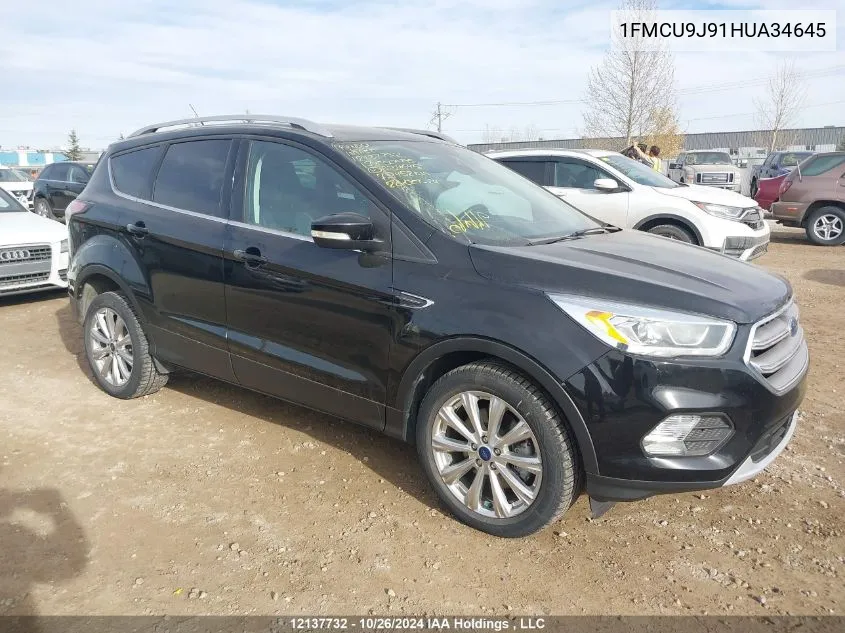 2017 Ford Escape Titanium VIN: 1FMCU9J91HUA34645 Lot: 12137732