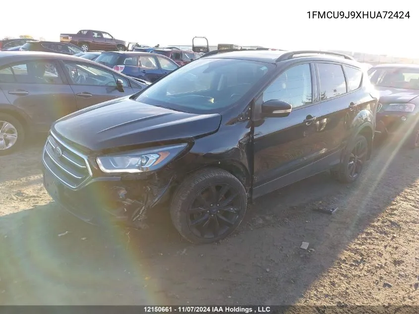 2017 Ford Escape Titanium VIN: 1FMCU9J9XHUA72424 Lot: 12150661