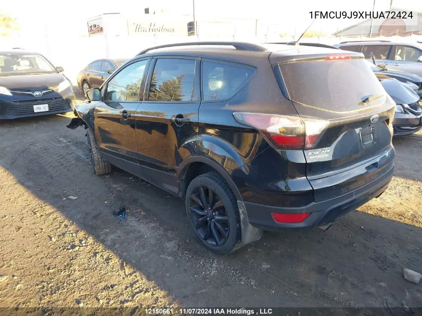 2017 Ford Escape Titanium VIN: 1FMCU9J9XHUA72424 Lot: 12150661