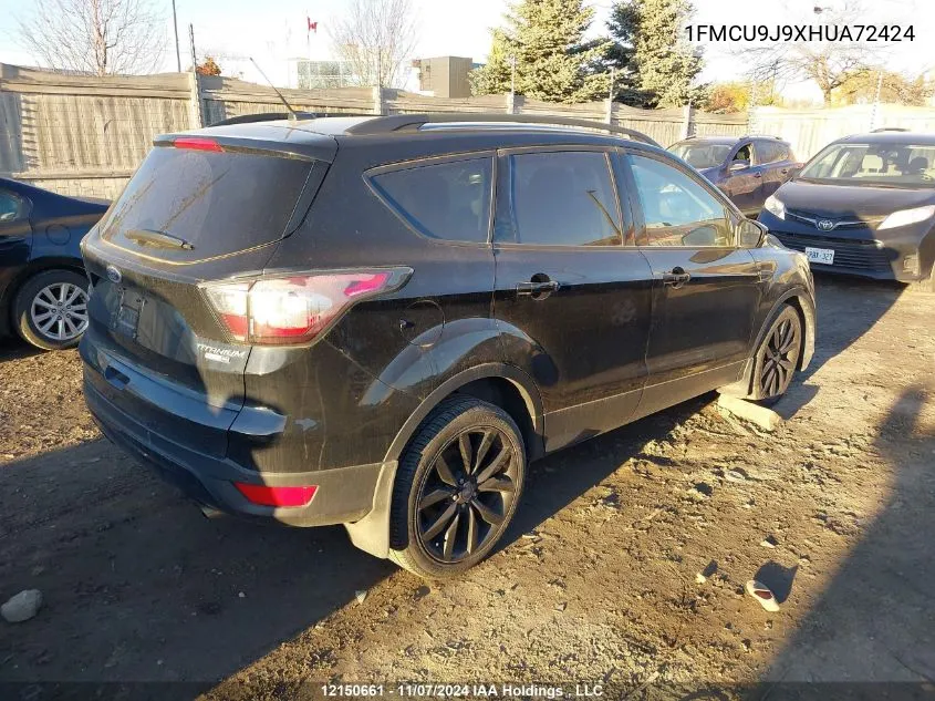 2017 Ford Escape Titanium VIN: 1FMCU9J9XHUA72424 Lot: 12150661