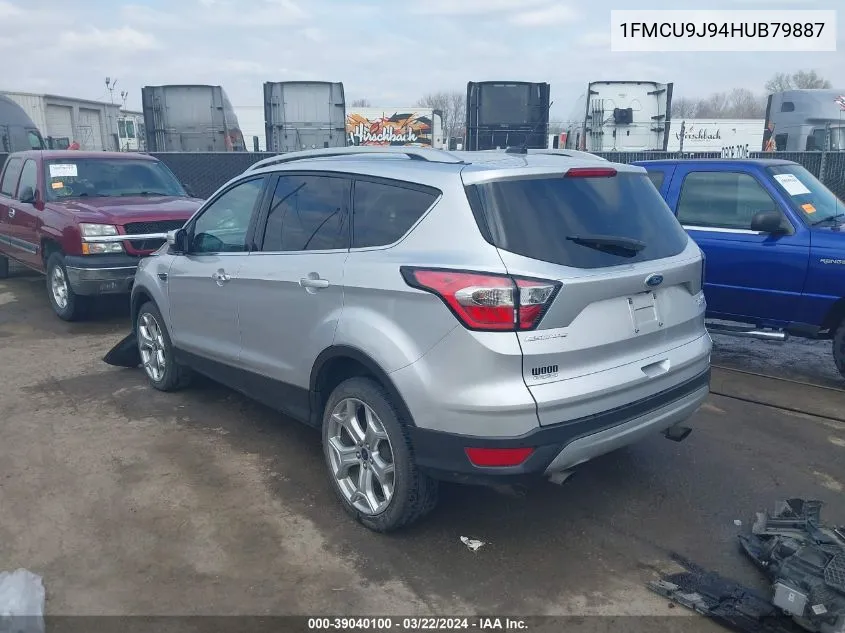 2017 Ford Escape Titanium VIN: 1FMCU9J94HUB79887 Lot: 39040100