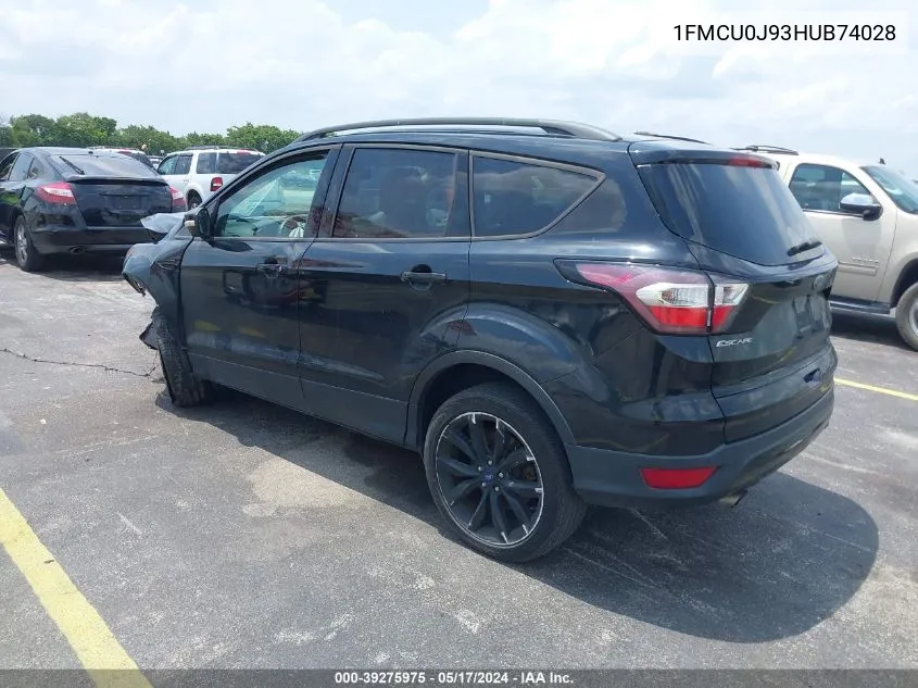 2017 Ford Escape Titanium VIN: 1FMCU0J93HUB74028 Lot: 39275975