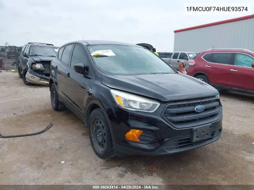 2017 Ford Escape S VIN: 1FMCU0F74HUE93574 Lot: 39283414