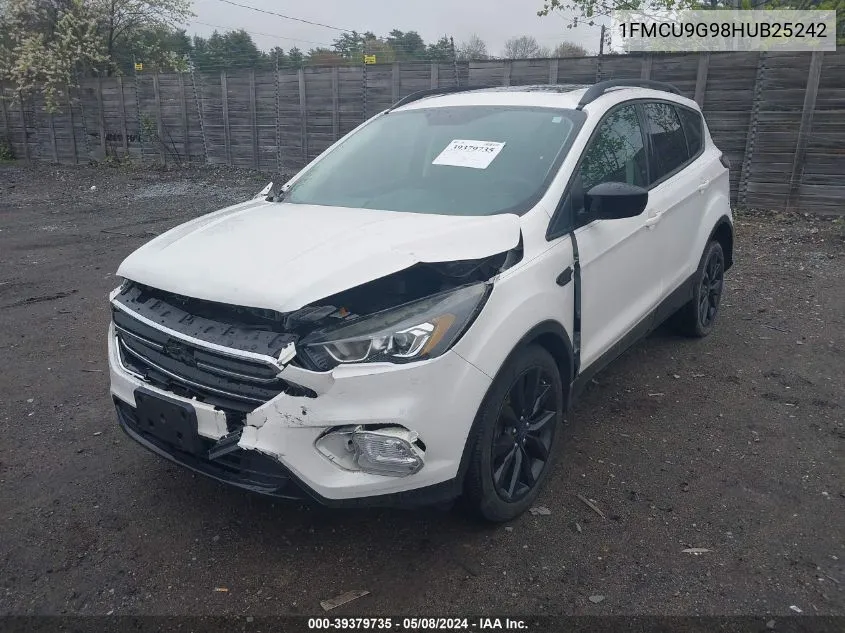 2017 Ford Escape Se VIN: 1FMCU9G98HUB25242 Lot: 39379735