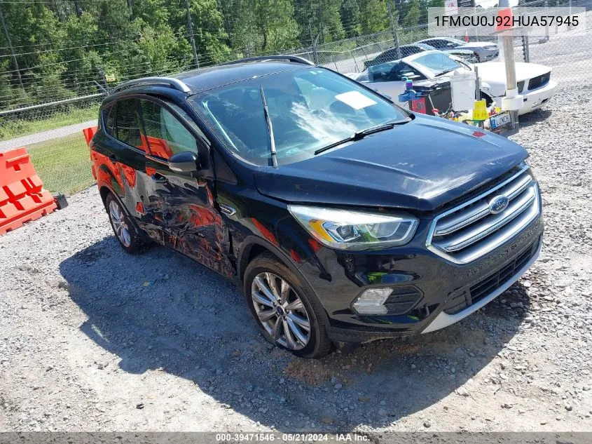 2017 Ford Escape Titanium VIN: 1FMCU0J92HUA57945 Lot: 39471546