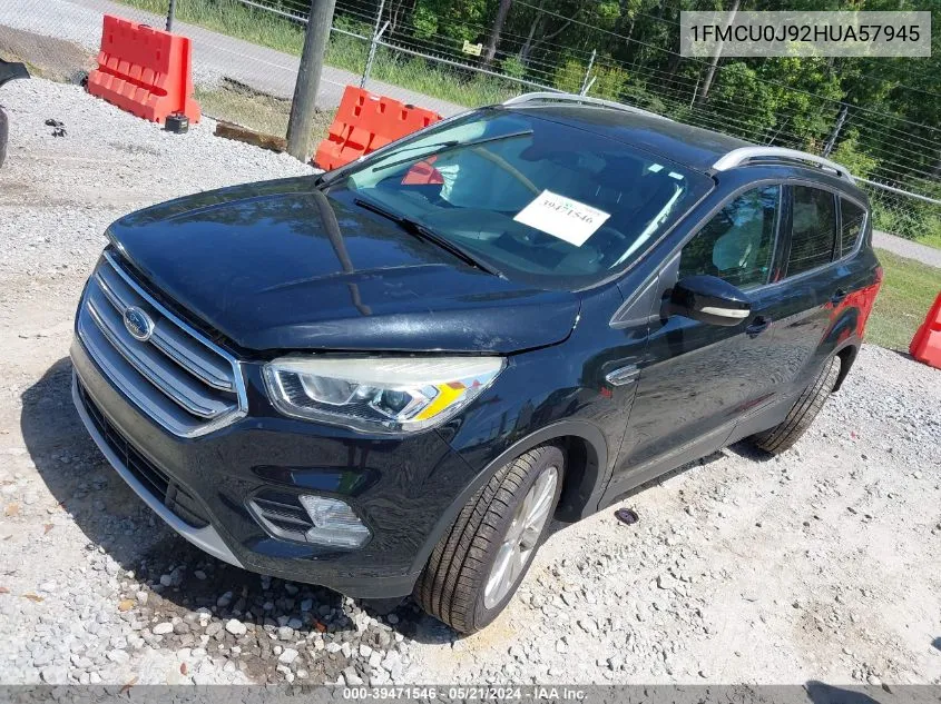 2017 Ford Escape Titanium VIN: 1FMCU0J92HUA57945 Lot: 39471546