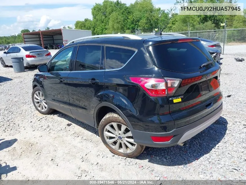 2017 Ford Escape Titanium VIN: 1FMCU0J92HUA57945 Lot: 39471546