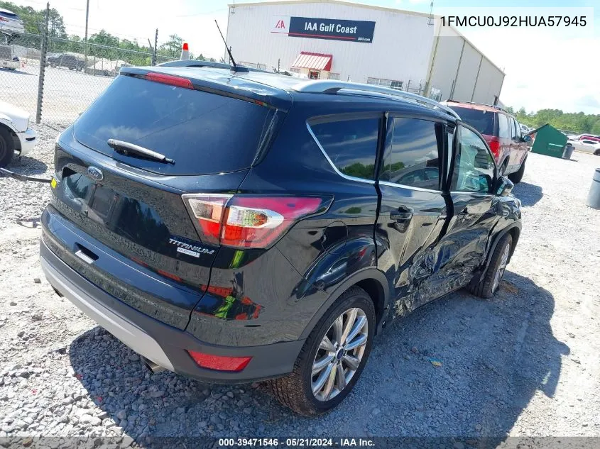 2017 Ford Escape Titanium VIN: 1FMCU0J92HUA57945 Lot: 39471546