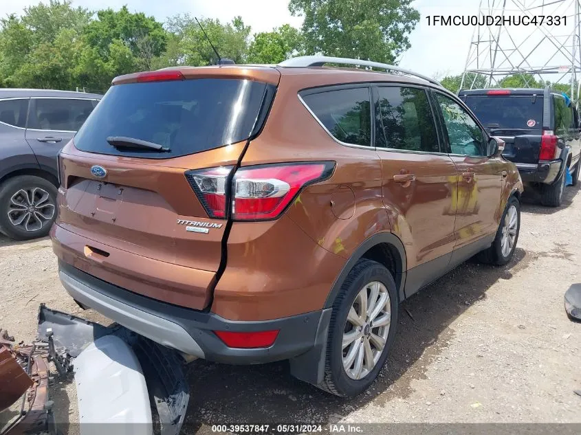 2017 Ford Escape Titanium VIN: 1FMCU0JD2HUC47331 Lot: 39537847