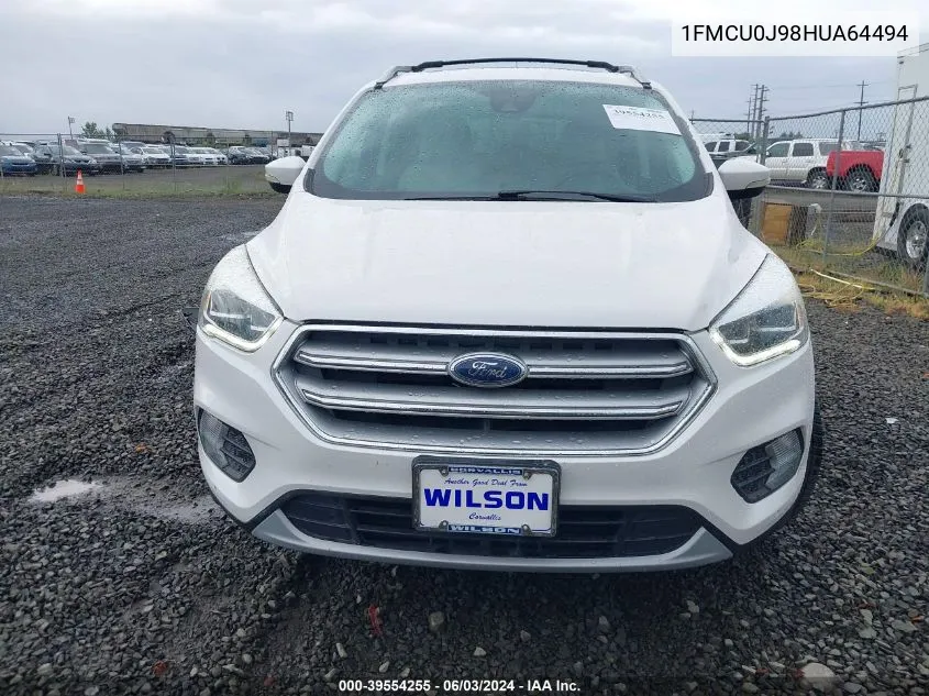 2017 Ford Escape Titanium VIN: 1FMCU0J98HUA64494 Lot: 39554255