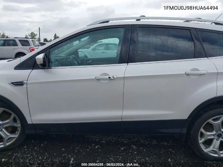 2017 Ford Escape Titanium VIN: 1FMCU0J98HUA64494 Lot: 39554255