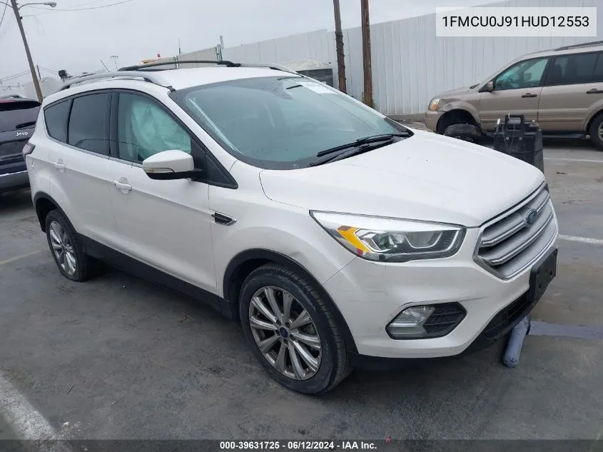 2017 Ford Escape Titanium VIN: 1FMCU0J91HUD12553 Lot: 39631725