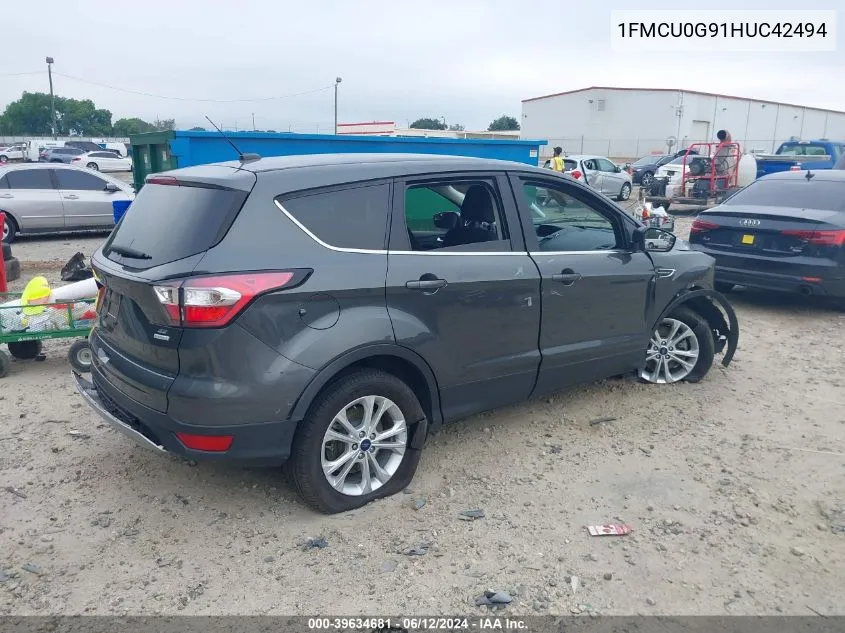 2017 Ford Escape Se VIN: 1FMCU0G91HUC42494 Lot: 39634681