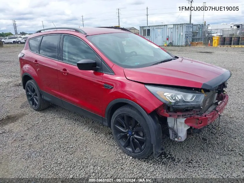 2017 Ford Escape Se VIN: 1FMCU0GD7HUE19005 Lot: 39651021