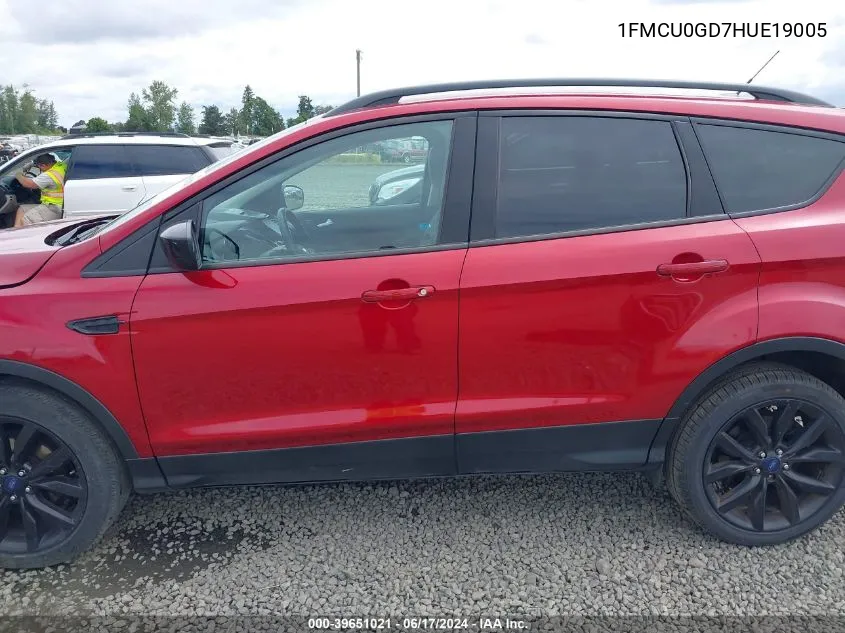 1FMCU0GD7HUE19005 2017 Ford Escape Se