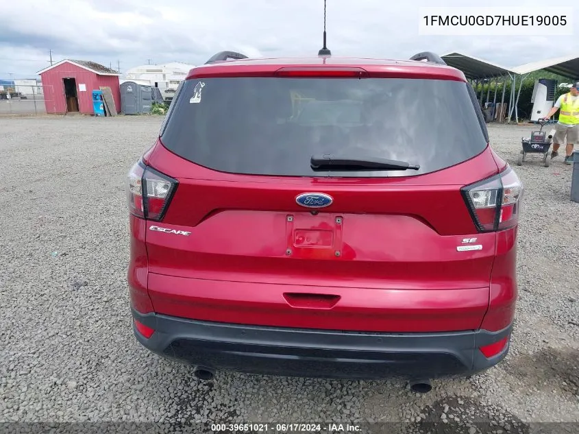 1FMCU0GD7HUE19005 2017 Ford Escape Se