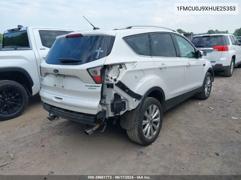 2017 Ford Escape Titanium VIN: 1FMCU0J9XHUE25353 Lot: 39661773