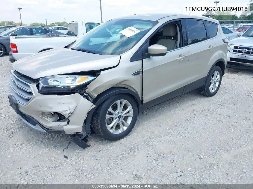 2017 Ford Escape Se VIN: 1FMCU9G97HUB94018 Lot: 39698694