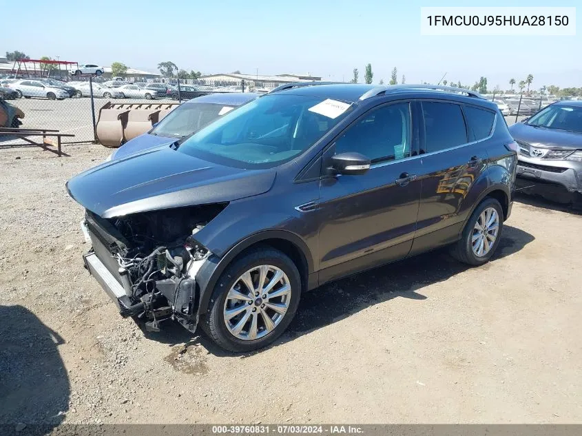 2017 Ford Escape Titanium VIN: 1FMCU0J95HUA28150 Lot: 39760831