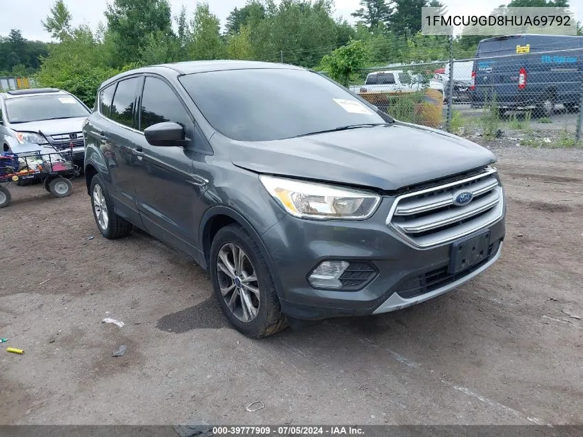 2017 Ford Escape Se VIN: 1FMCU9GD8HUA69792 Lot: 39777909