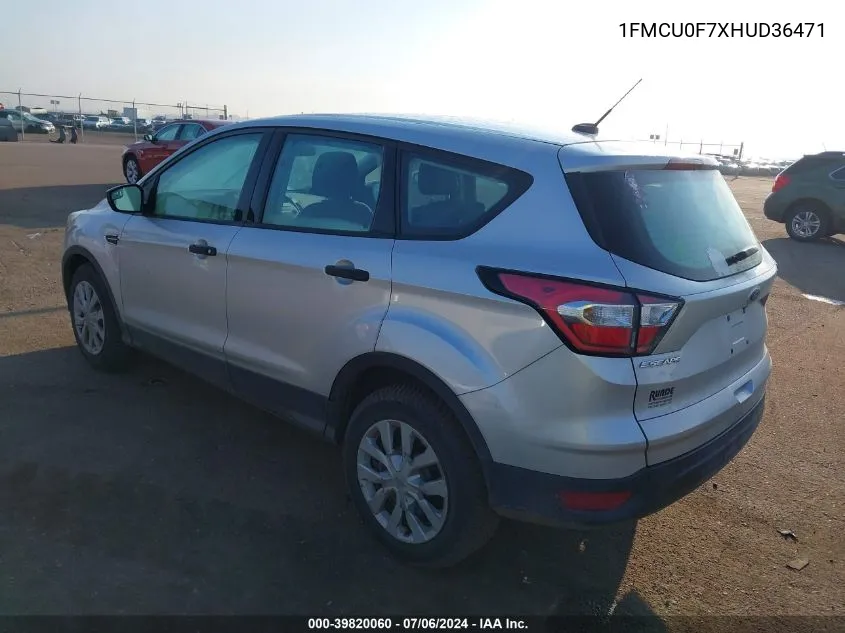 2017 Ford Escape S VIN: 1FMCU0F7XHUD36471 Lot: 39820060