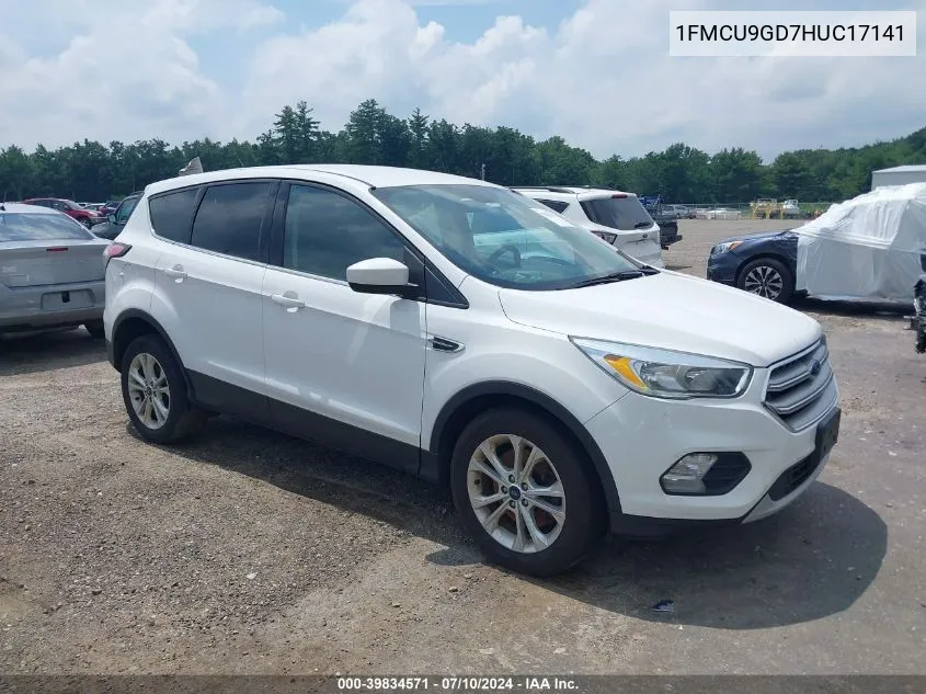 2017 Ford Escape Se VIN: 1FMCU9GD7HUC17141 Lot: 39834571