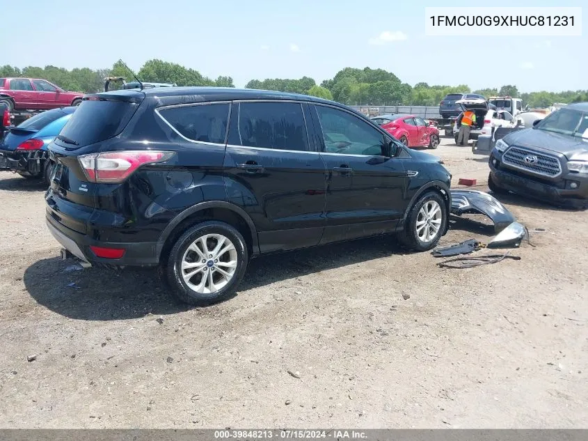 2017 Ford Escape Se VIN: 1FMCU0G9XHUC81231 Lot: 39848213