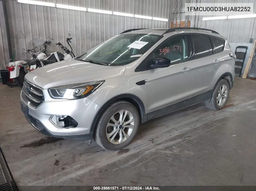 2017 Ford Escape Se VIN: 1FMCU0GD3HUA82252 Lot: 39861571