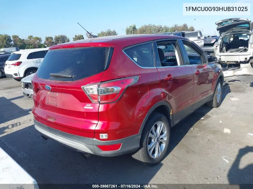 2017 Ford Escape Se VIN: 1FMCU0G93HUB31025 Lot: 39867261