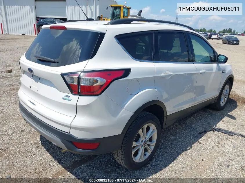 2017 Ford Escape Se VIN: 1FMCU0GDXHUF06011 Lot: 39892186