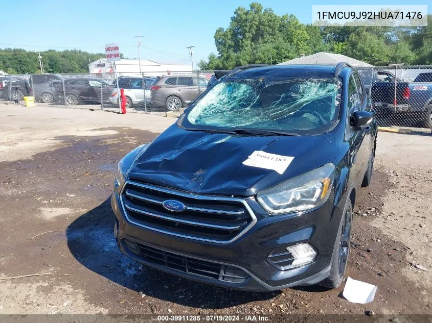 2017 Ford Escape Titanium VIN: 1FMCU9J92HUA71476 Lot: 39911285