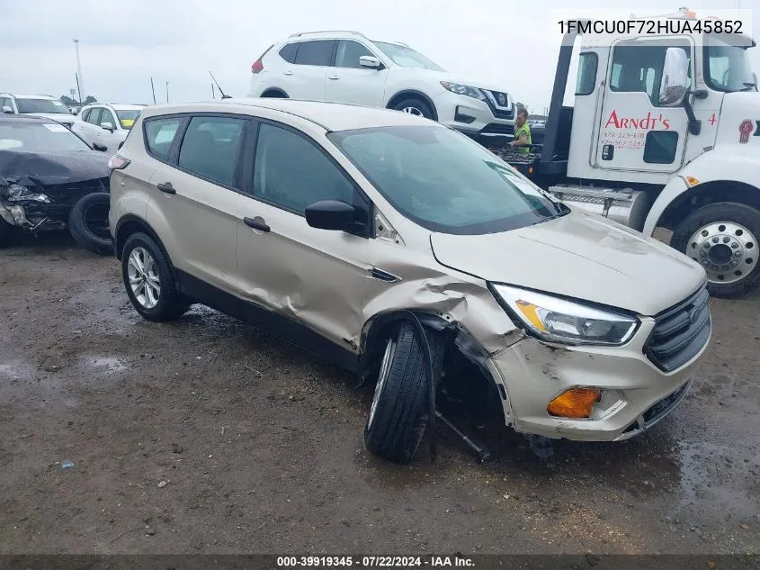 2017 Ford Escape S VIN: 1FMCU0F72HUA45852 Lot: 39919345