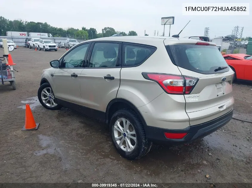 1FMCU0F72HUA45852 2017 Ford Escape S