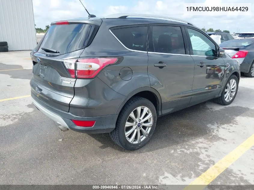 2017 Ford Escape Titanium VIN: 1FMCU0J98HUA64429 Lot: 39946946