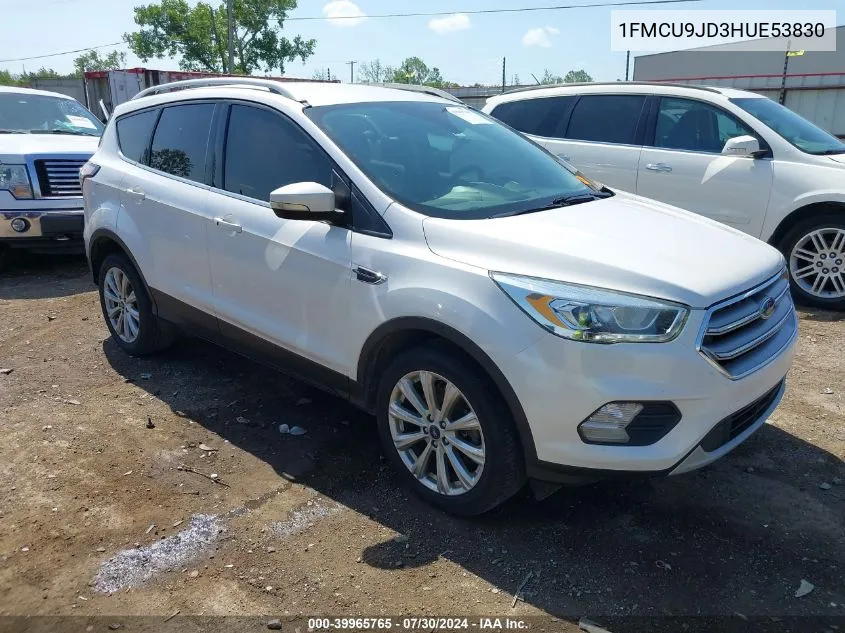 2017 Ford Escape Titanium VIN: 1FMCU9JD3HUE53830 Lot: 39965765