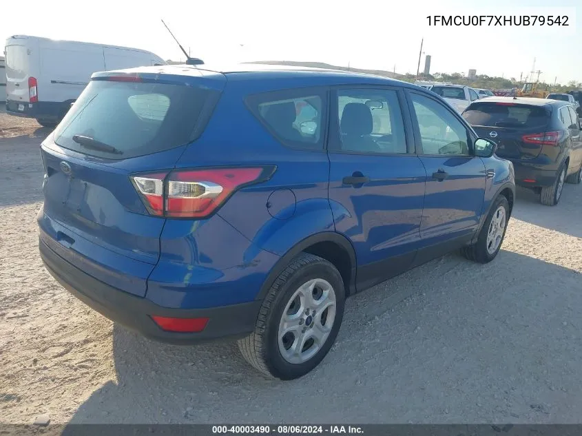 2017 Ford Escape S VIN: 1FMCU0F7XHUB79542 Lot: 40003490