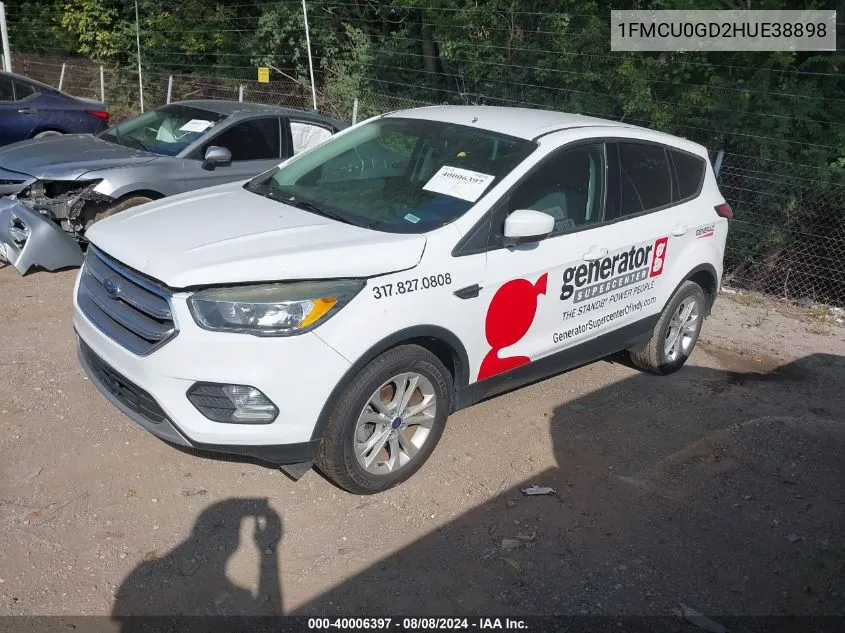 2017 Ford Escape Se VIN: 1FMCU0GD2HUE38898 Lot: 40006397