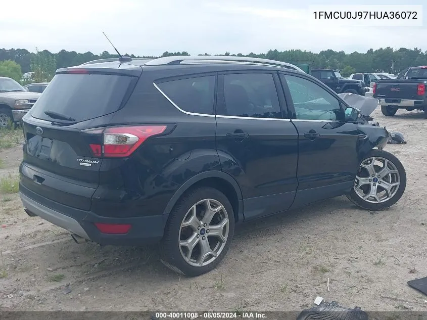 2017 Ford Escape Titanium VIN: 1FMCU0J97HUA36072 Lot: 40011008