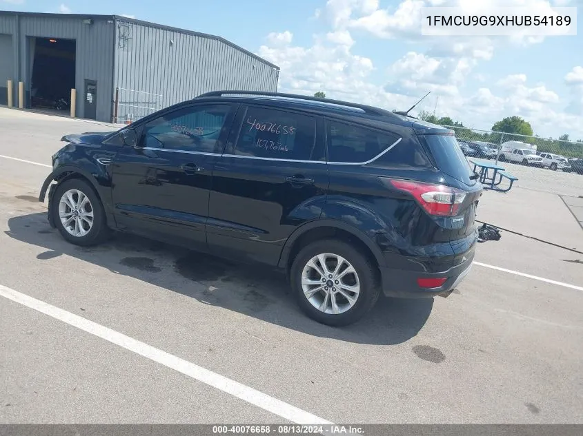 2017 Ford Escape Se VIN: 1FMCU9G9XHUB54189 Lot: 40076658