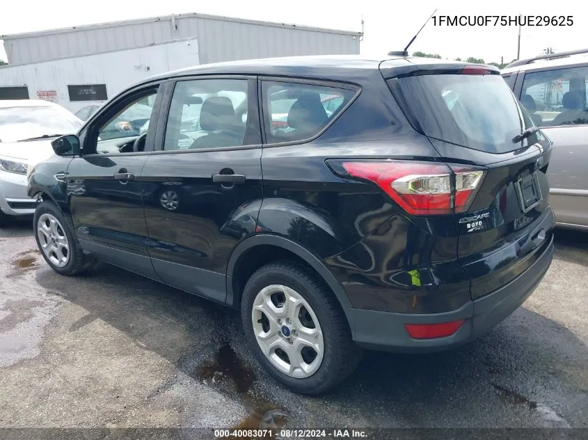 2017 Ford Escape S VIN: 1FMCU0F75HUE29625 Lot: 40083071