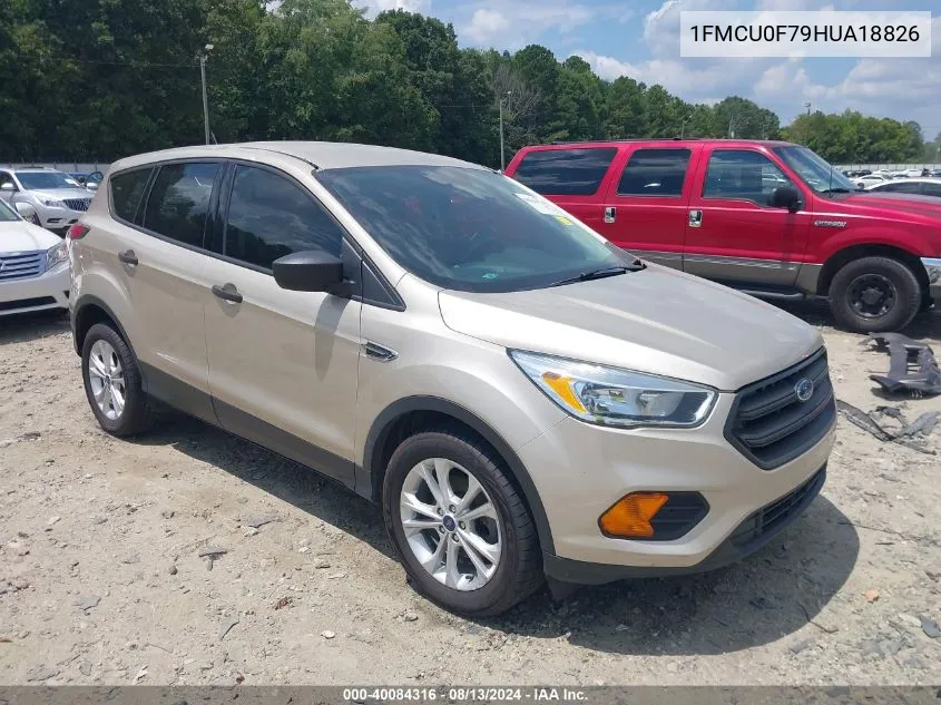 2017 Ford Escape S VIN: 1FMCU0F79HUA18826 Lot: 40084316