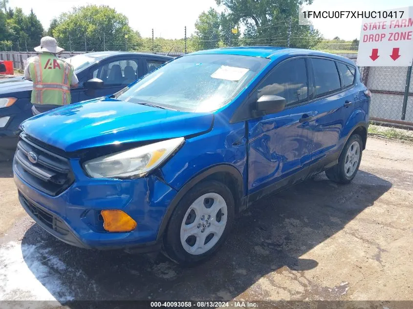 2017 Ford Escape S VIN: 1FMCU0F7XHUC10417 Lot: 40093058