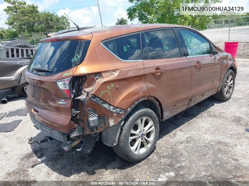 2017 Ford Escape Se VIN: 1FMCU9GD0HUA34129 Lot: 40120540